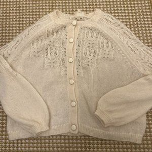 Sezane Cream Sweater Cardigan - Small